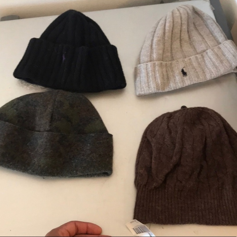 Winter polo hat bundle .. 4 hats , 1 new , 3 worn